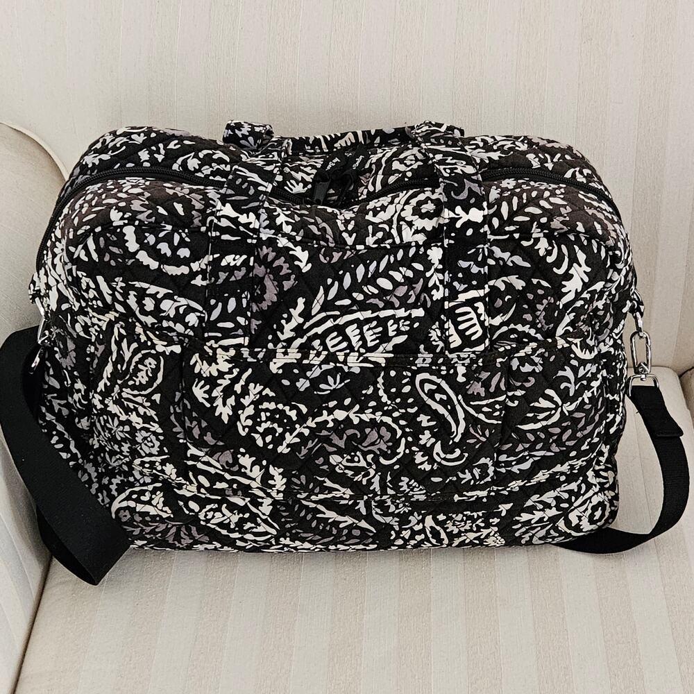 Vera Bradley Medium Traveler Duffle Bag in Paisley Noir - Picture 2 of 13